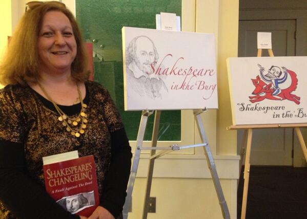 Author Syril Levin Kline with her award-winning book at a book-signing event.